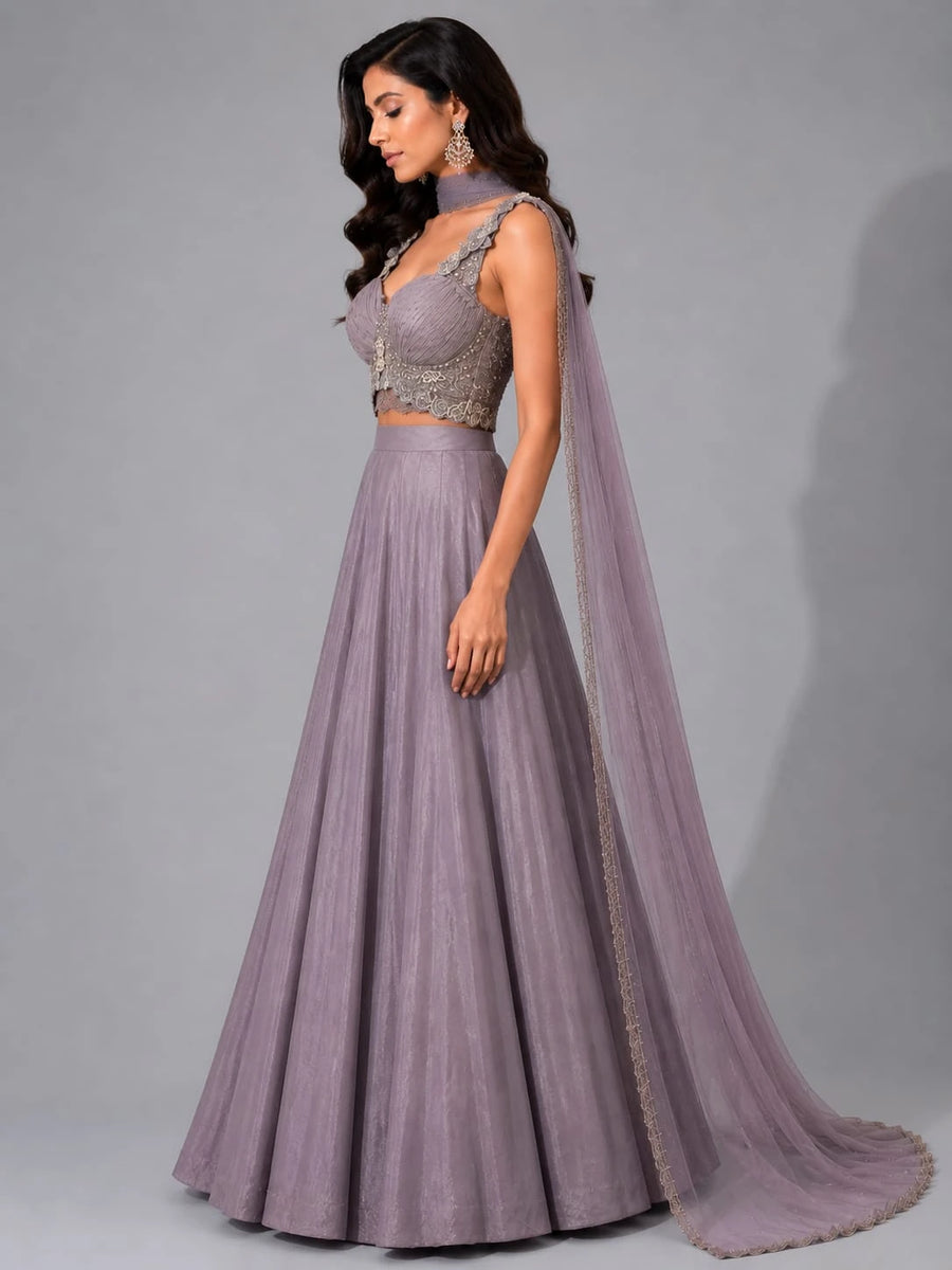 dusty lavender lehenga