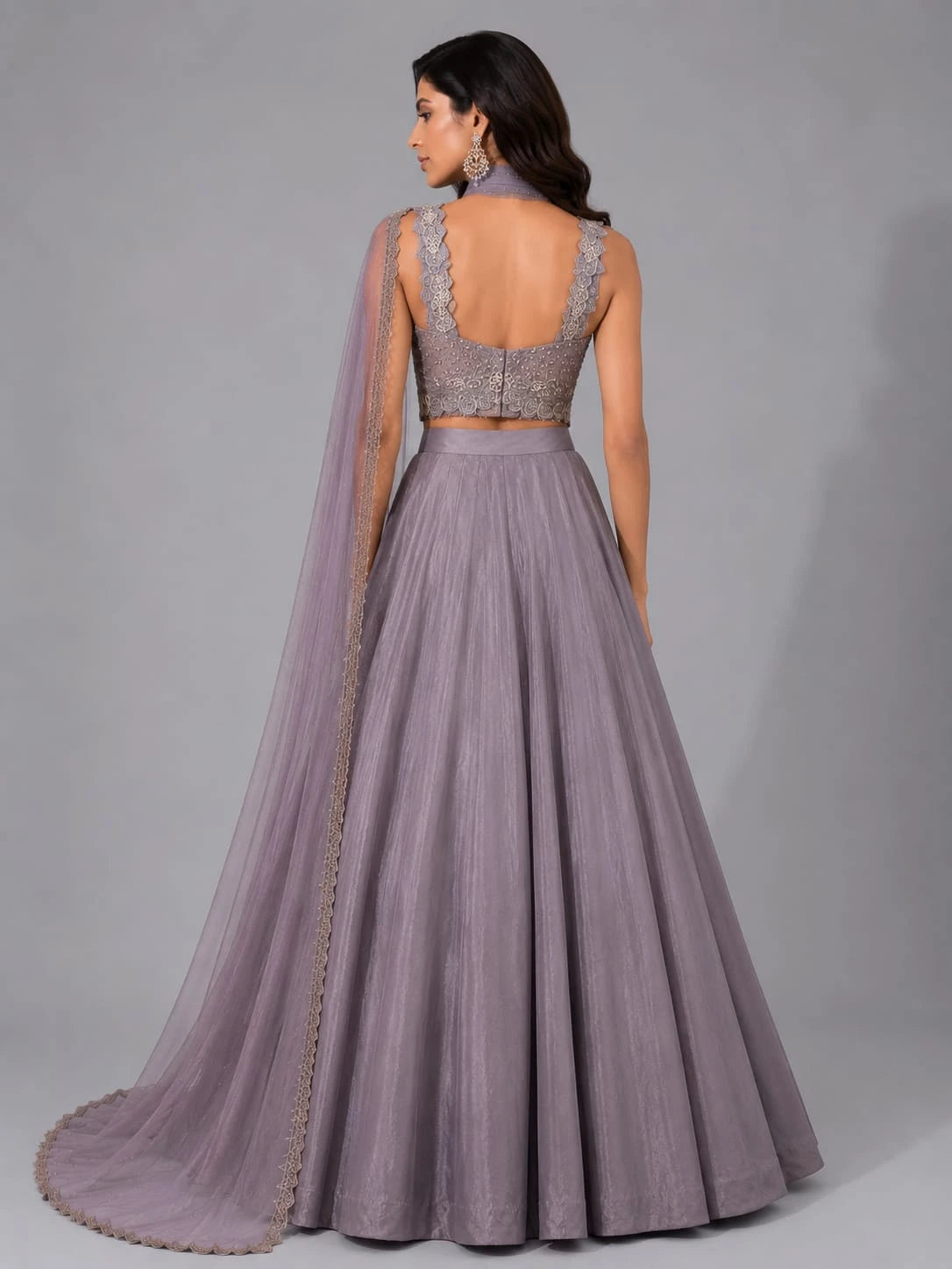 dusty lavender lehenga