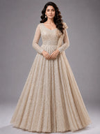 party wear gold gown