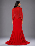 fish cut red lehenga