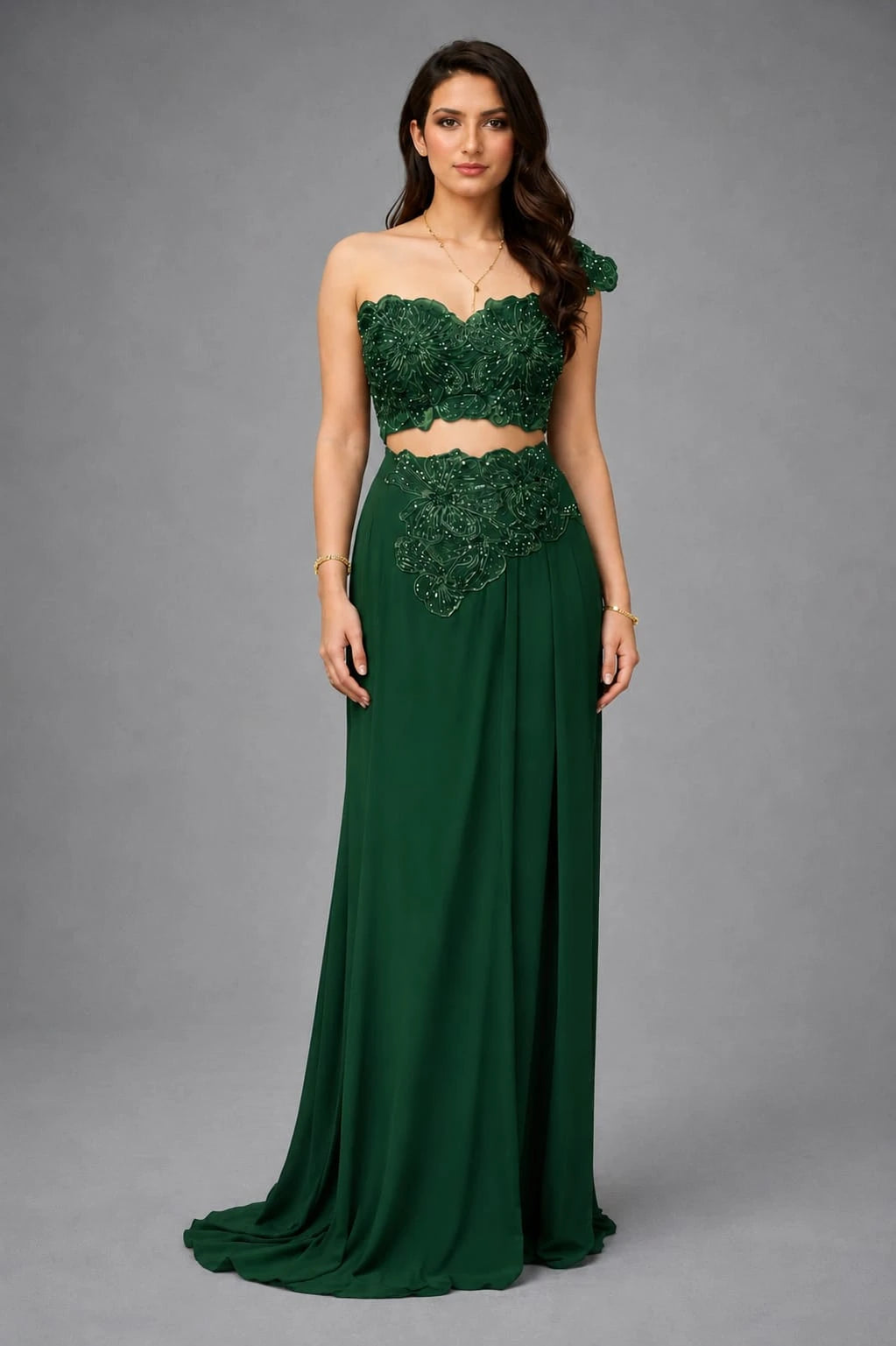 green dress