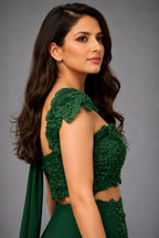 green dress