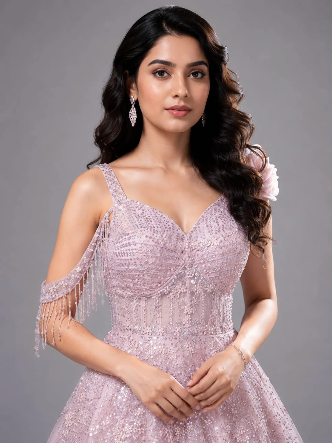 blush pink ball gown