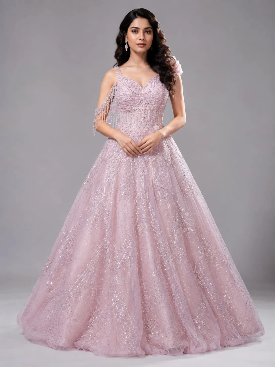 blush pink ball gown