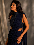 blue ready to wear saree