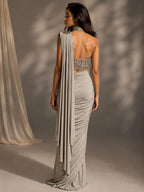 grey ready to wear saree