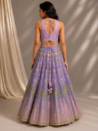 lavender mirror work lehenga