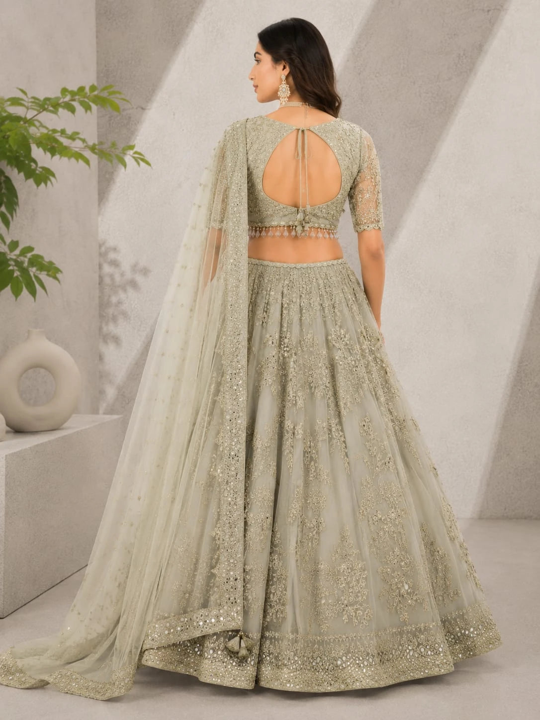 pearl grey lehenga