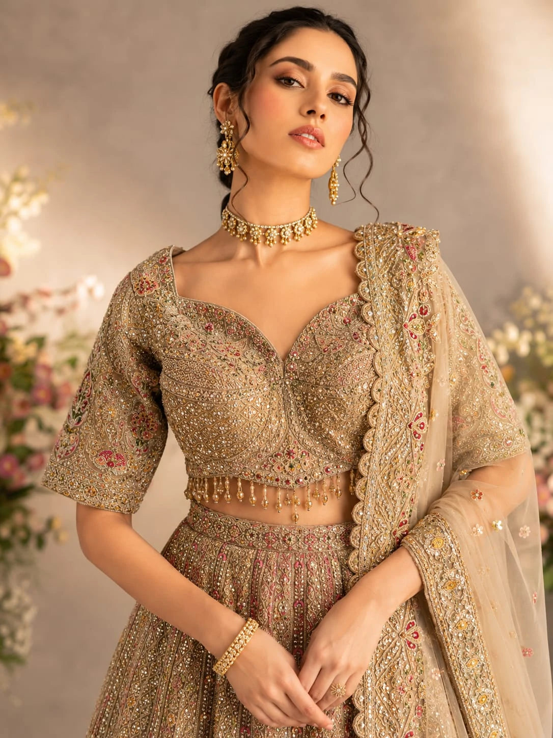 champagne lehenga choli