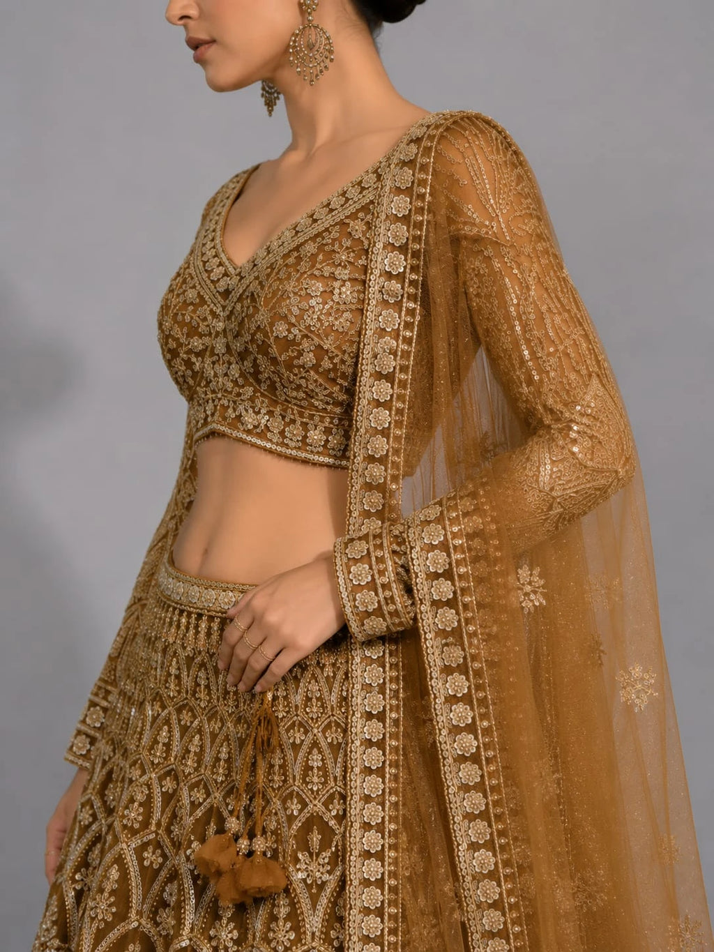 coffee brown lehenga