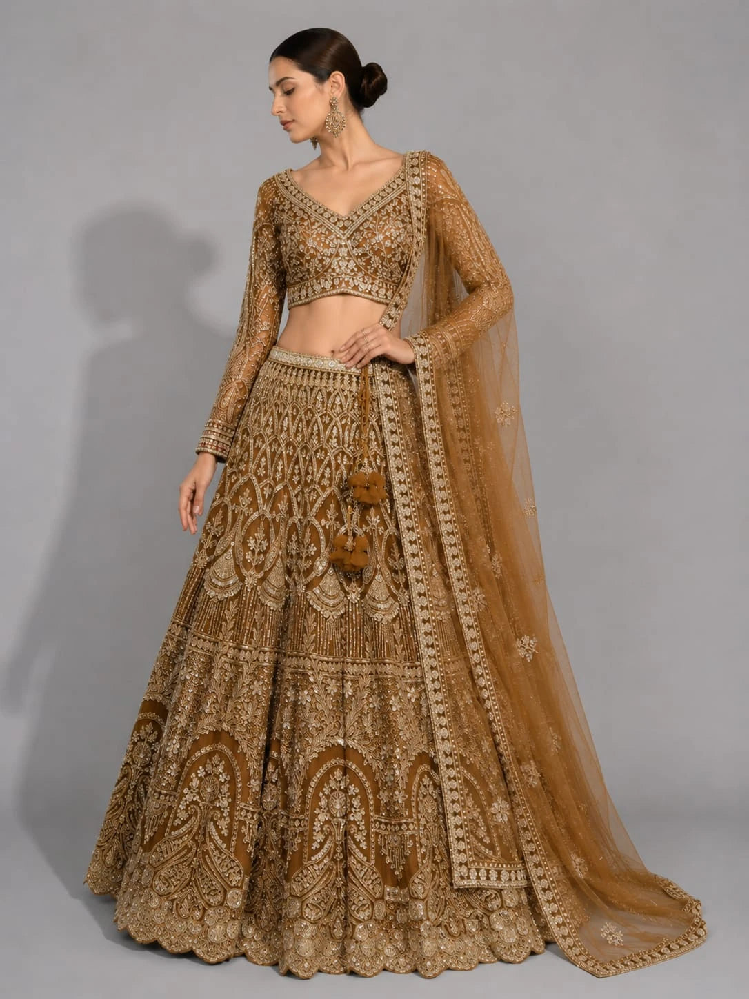 coffee brown lehenga