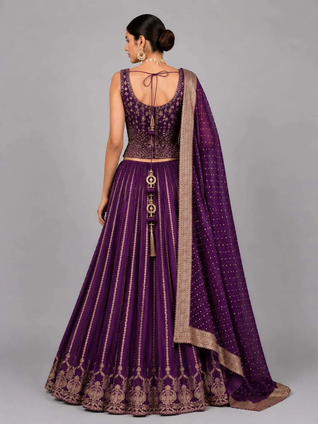 wine purple lehenga