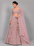 peach lehenga with dupatta