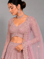 peach lehenga with dupatta