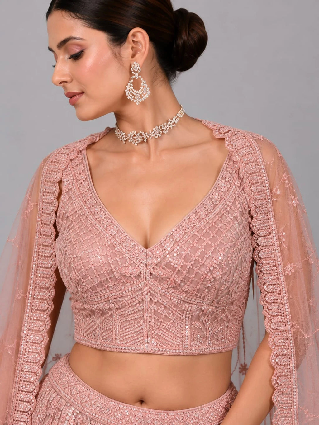 pink lehenga with dupatta