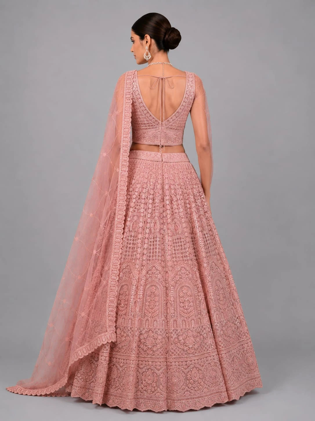 pink lehenga with dupatta