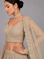 gold lehenga with dupatta