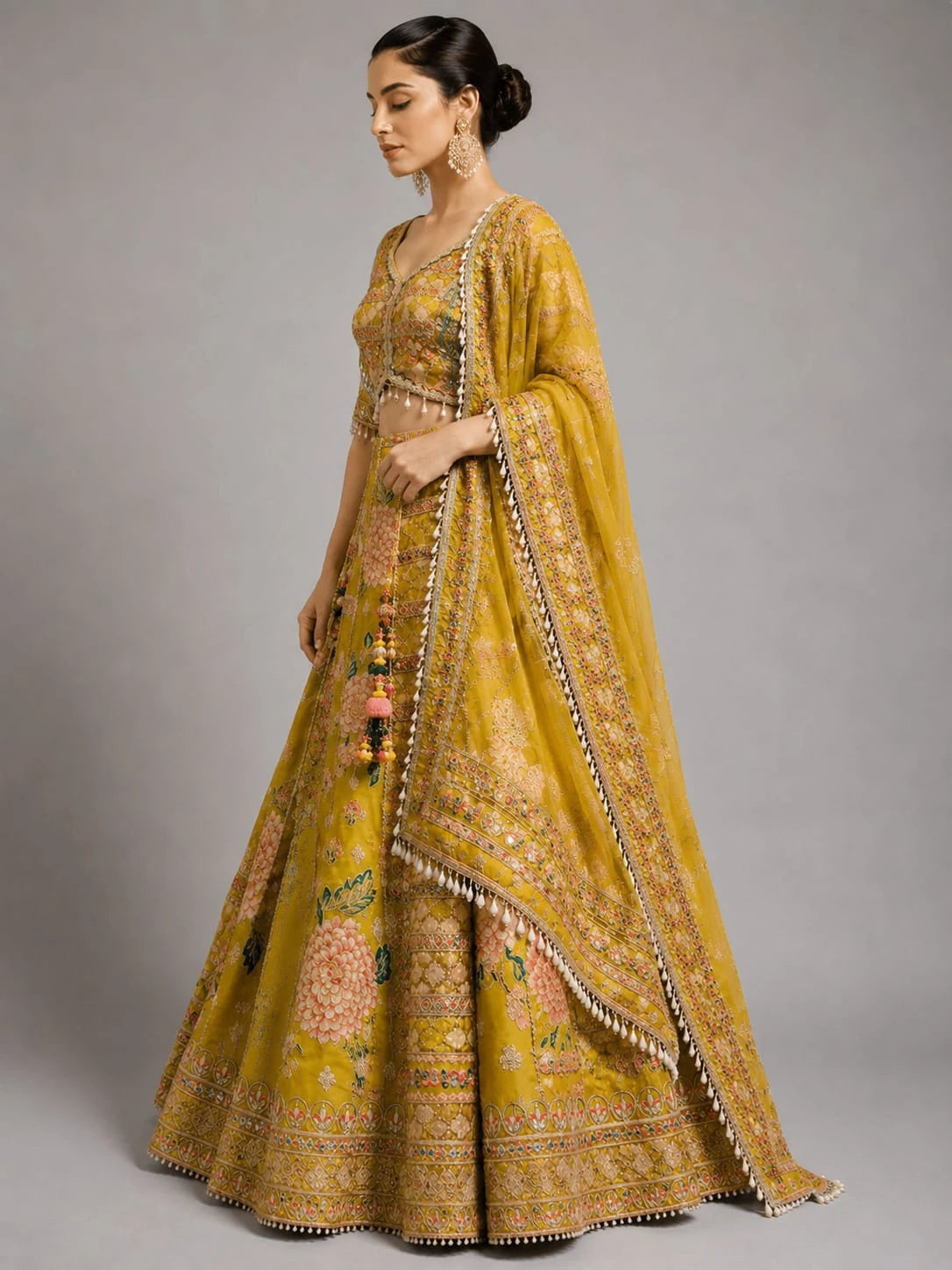 yellow lehenga for women