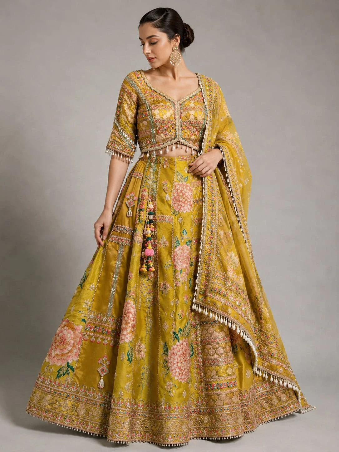 yellow lehenga for women