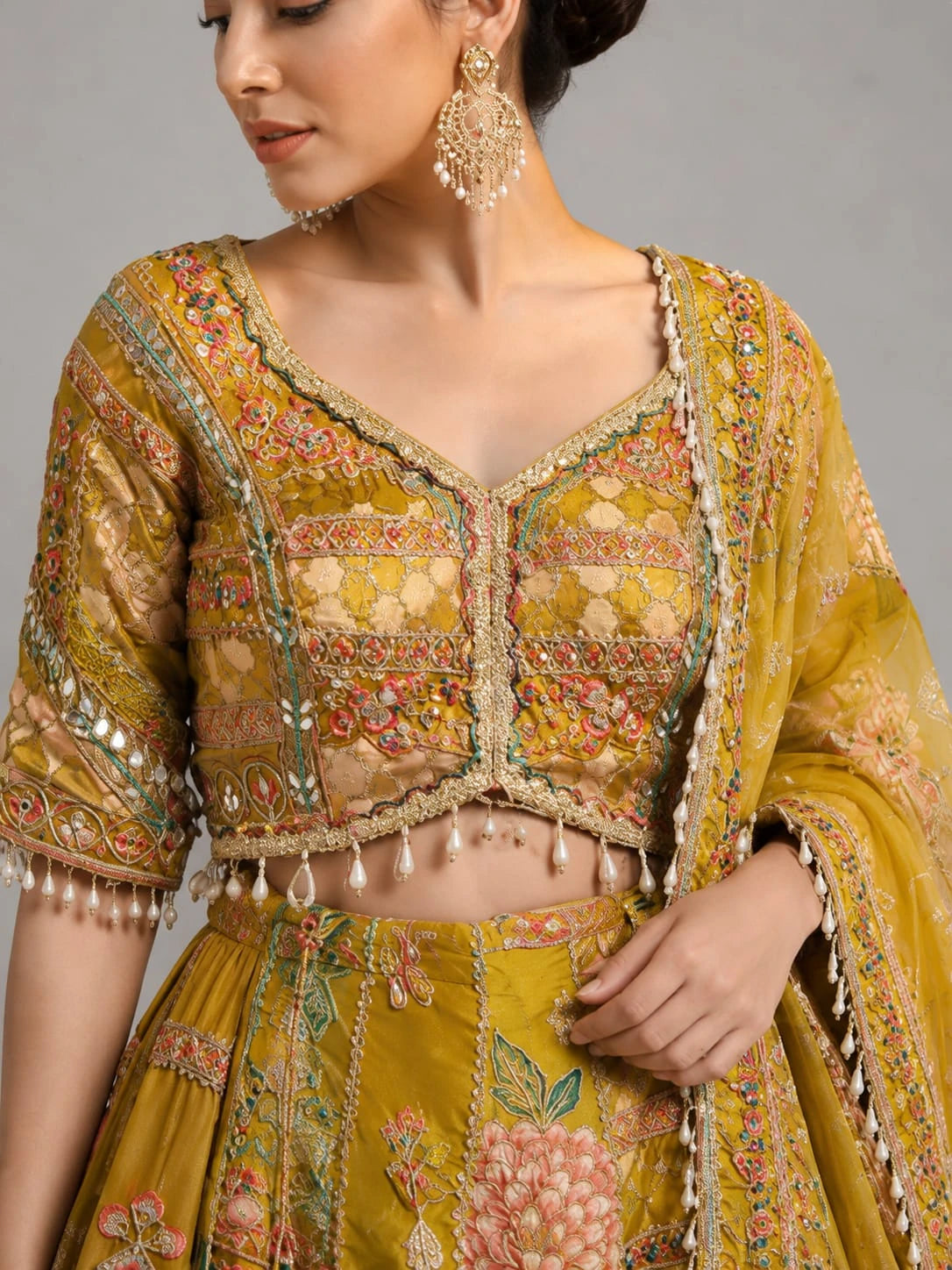 yellow lehenga for women
