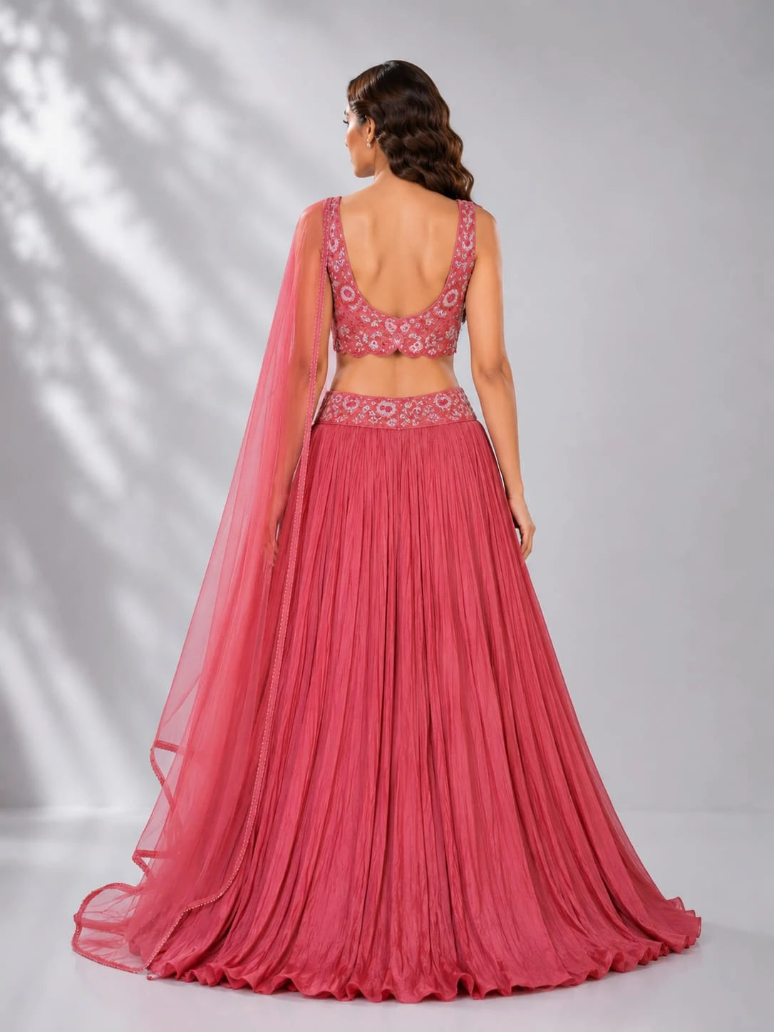 gajari pink lehenga