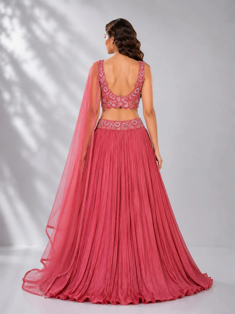 gajari pink lehenga