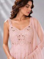 pink designer anarkali suit