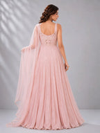 pink designer anarkali suit