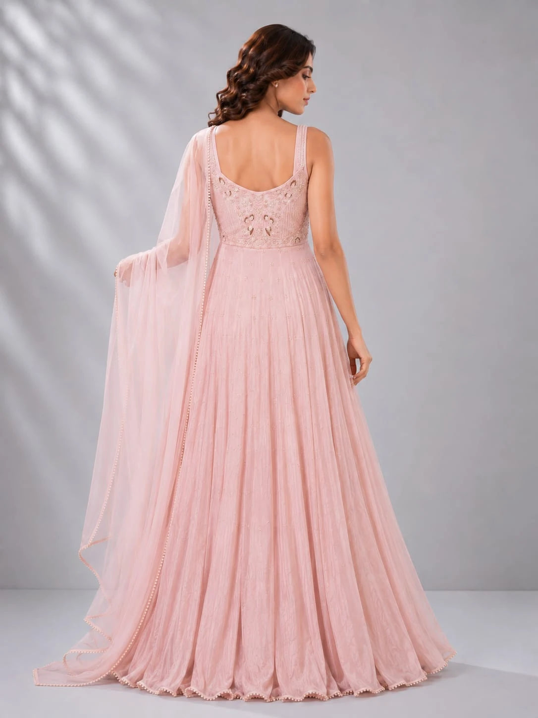 pink designer anarkali suit