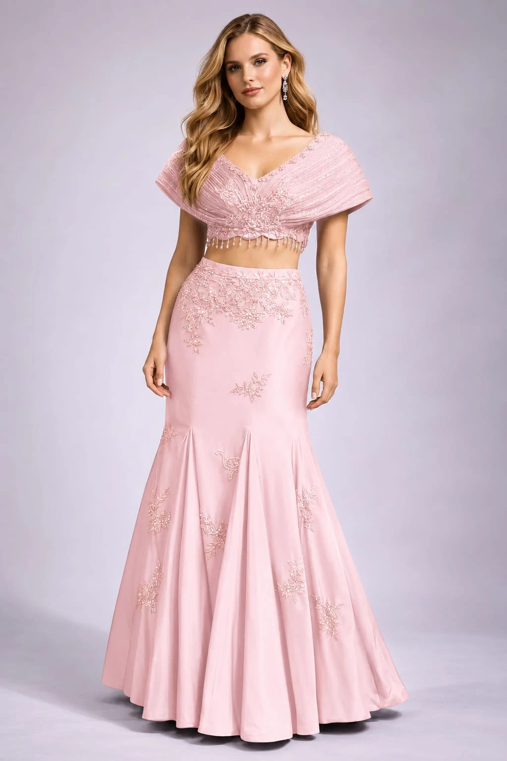 pink fishcut lehenga