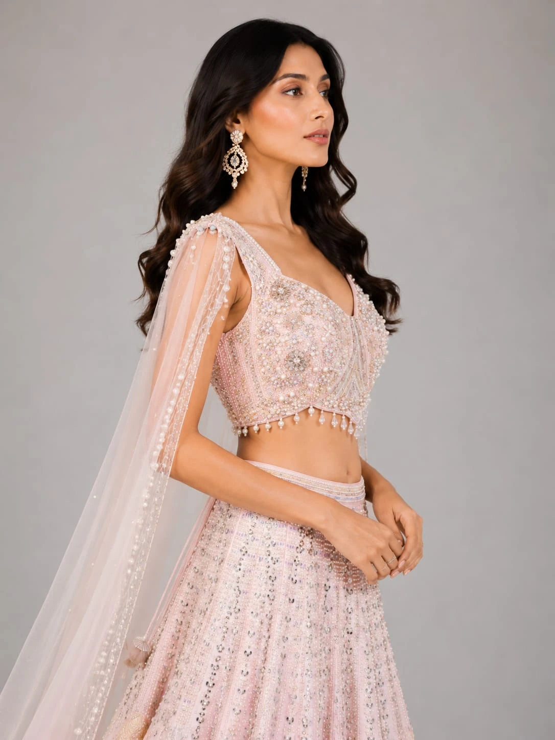 designer pink lehenga