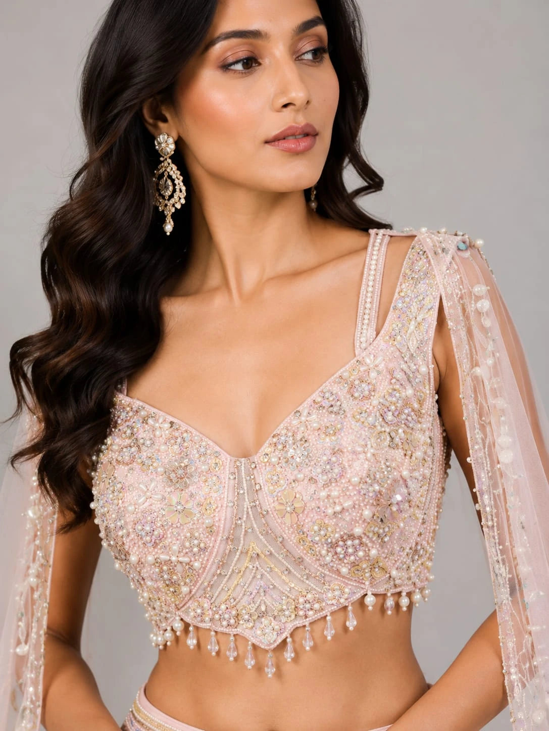 designer pink lehenga