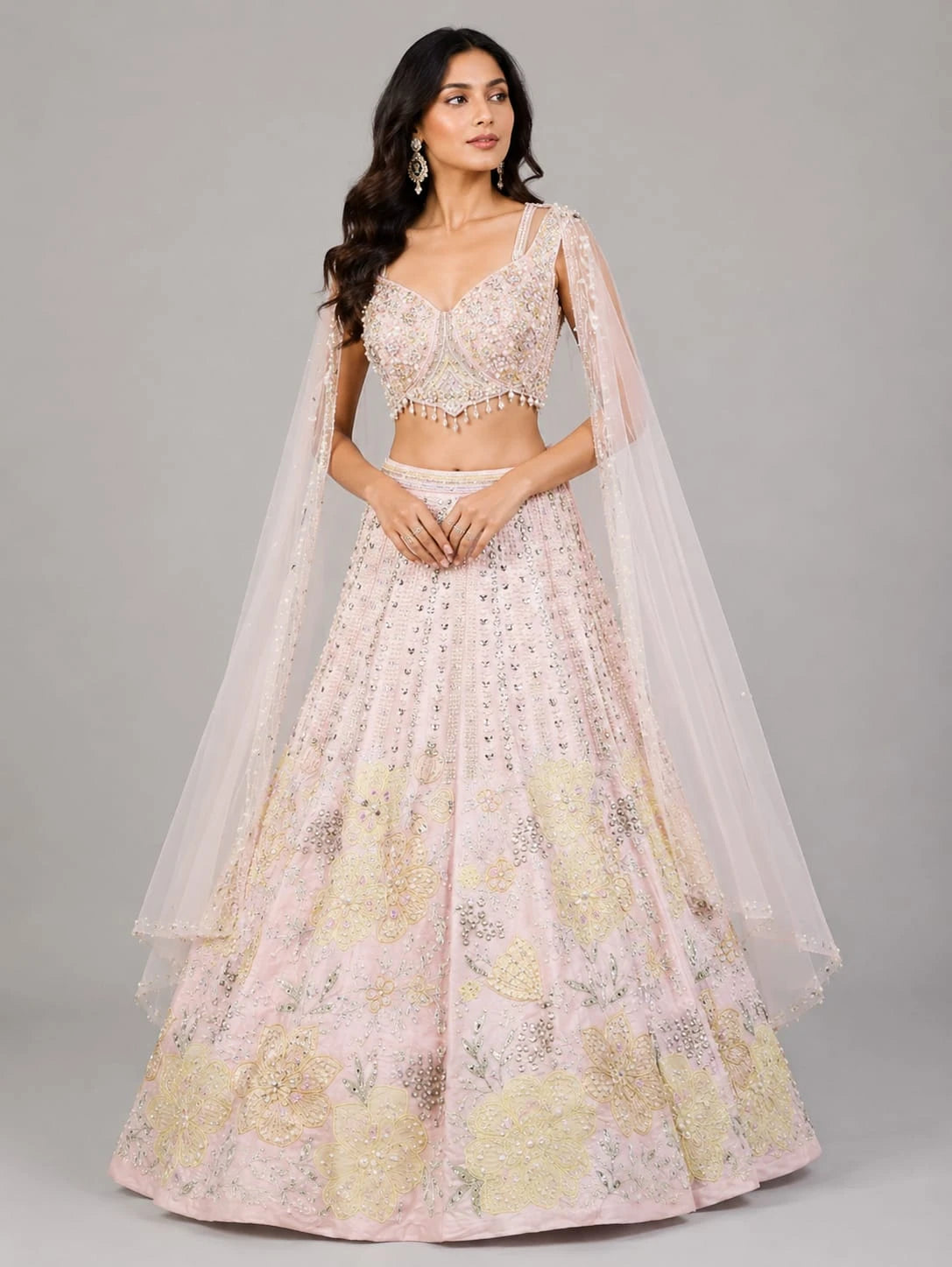 designer pink lehenga