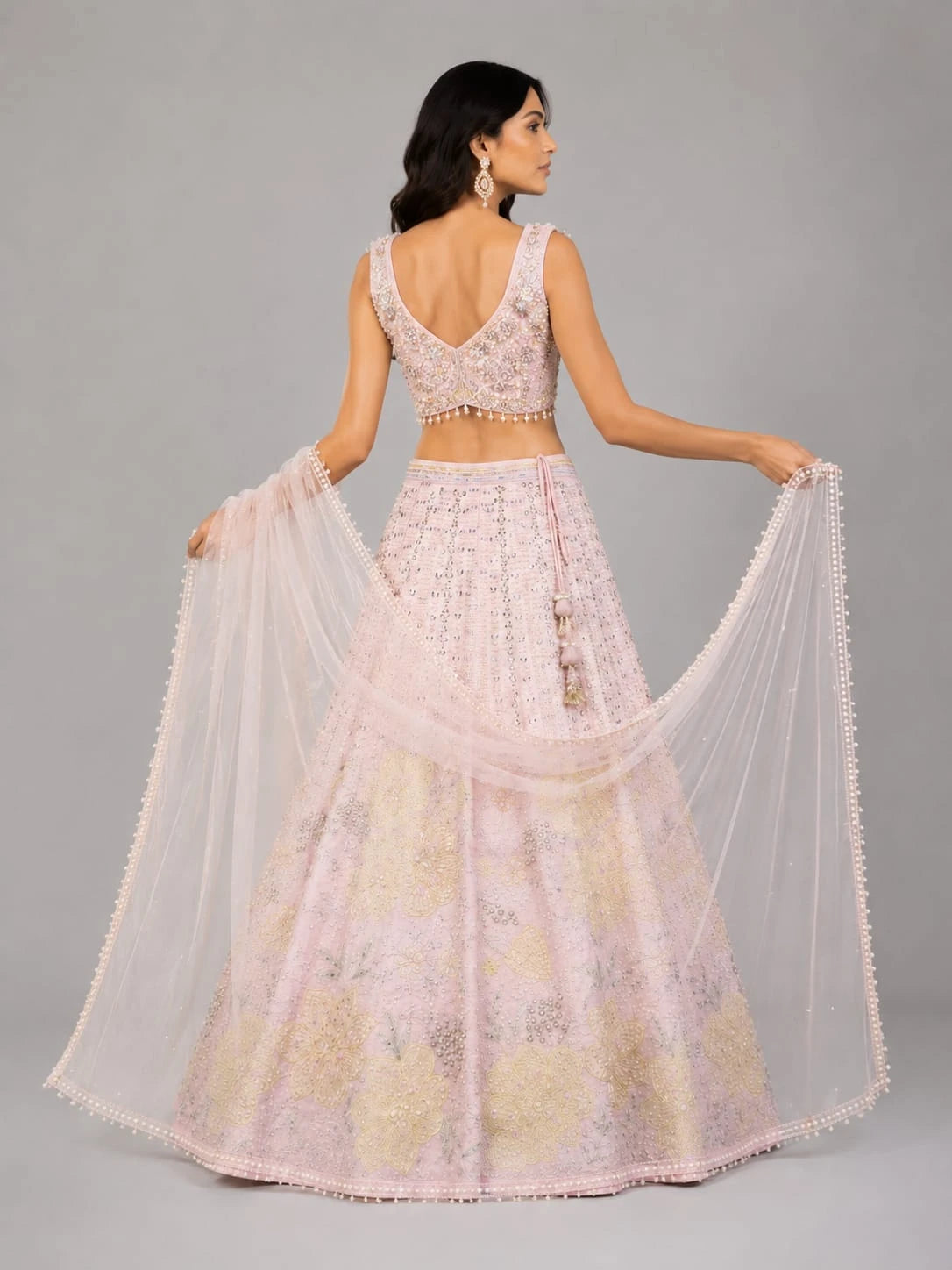 designer pink lehenga