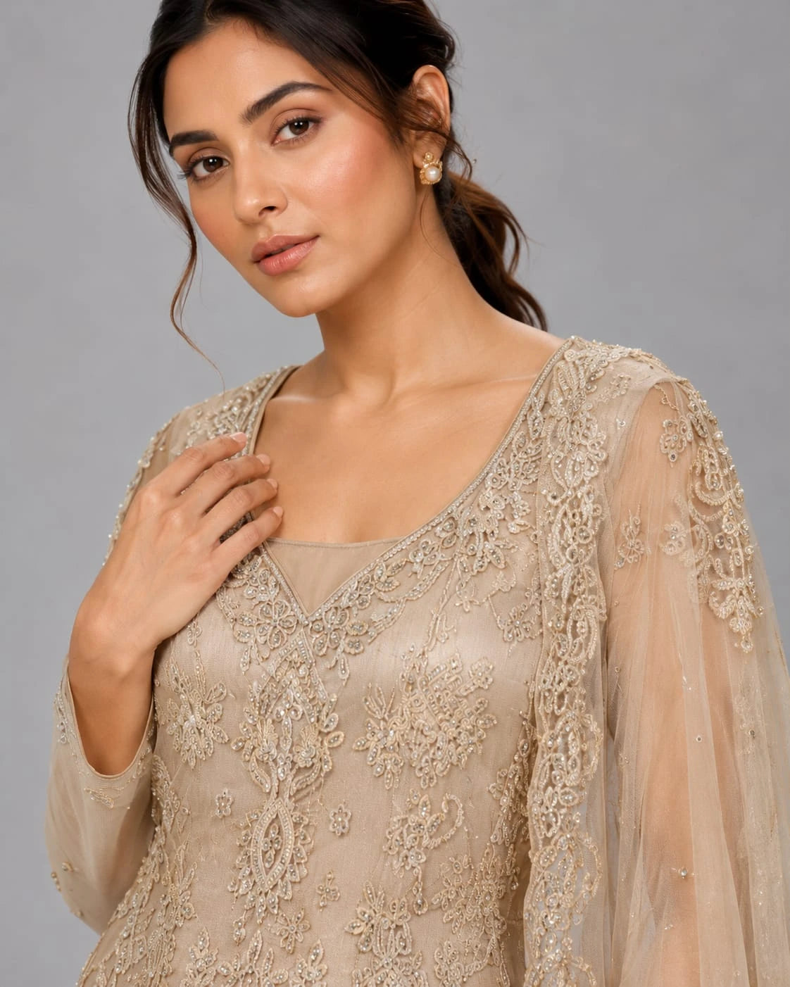 mouse grey sharara suit