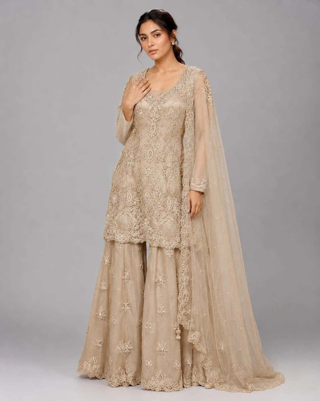 mouse grey sharara suit