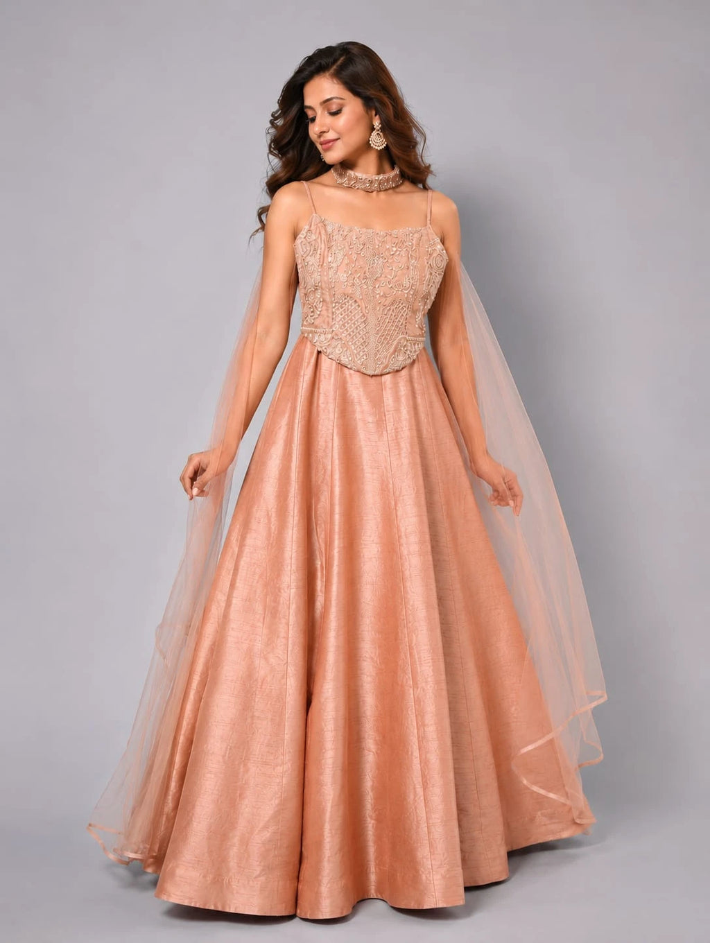 pink chocker lehenga set