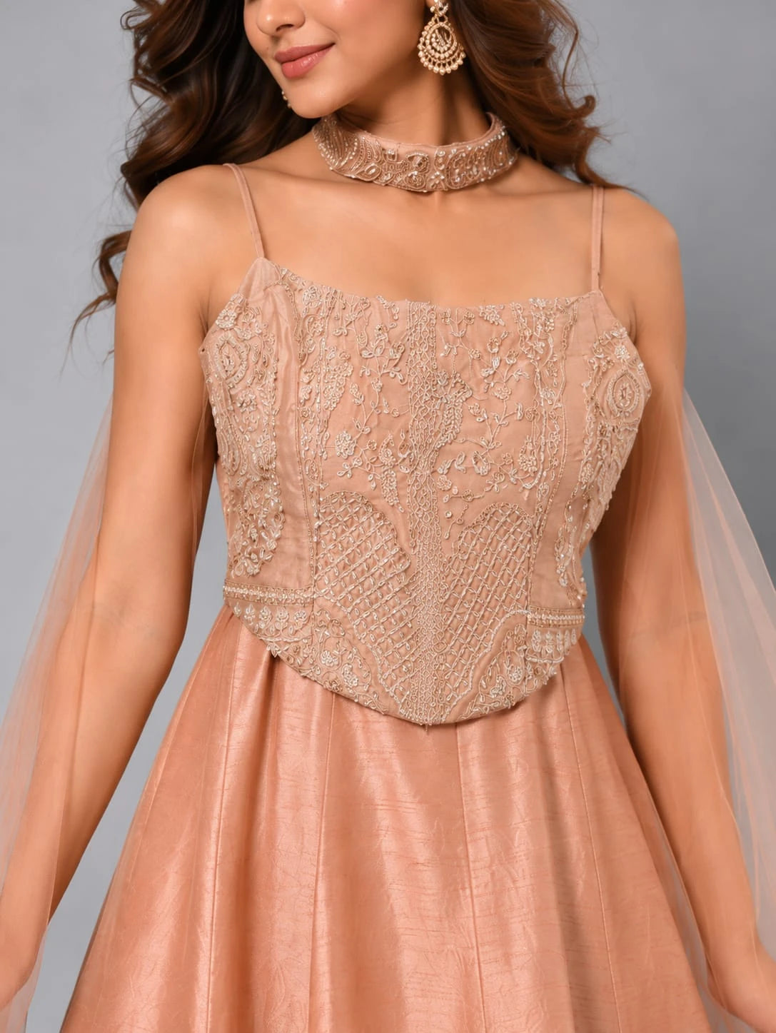 pink chocker lehenga set