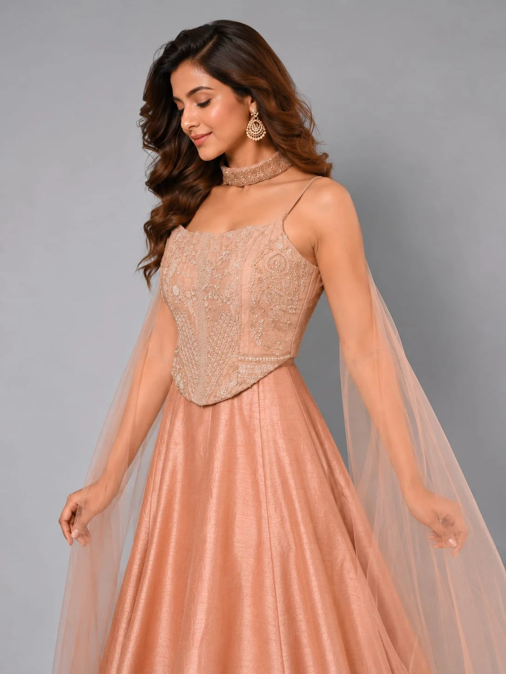 pink chocker lehenga set