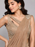 gold ready to wear saree