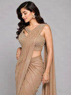 gold ready to wear saree