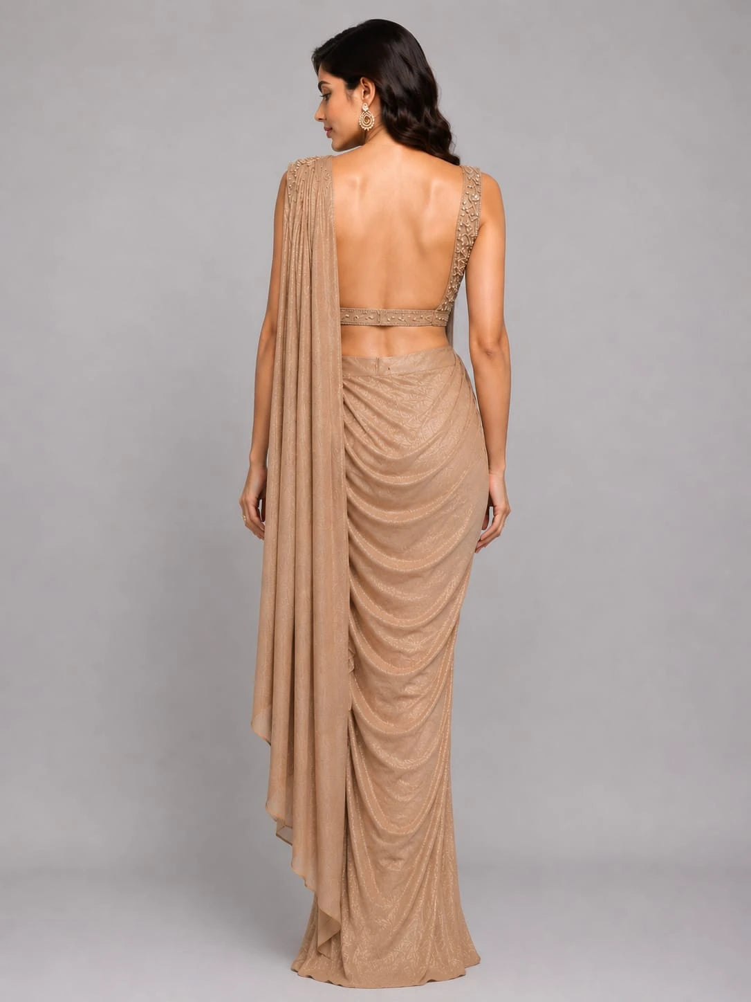 gold ready to wear saree
