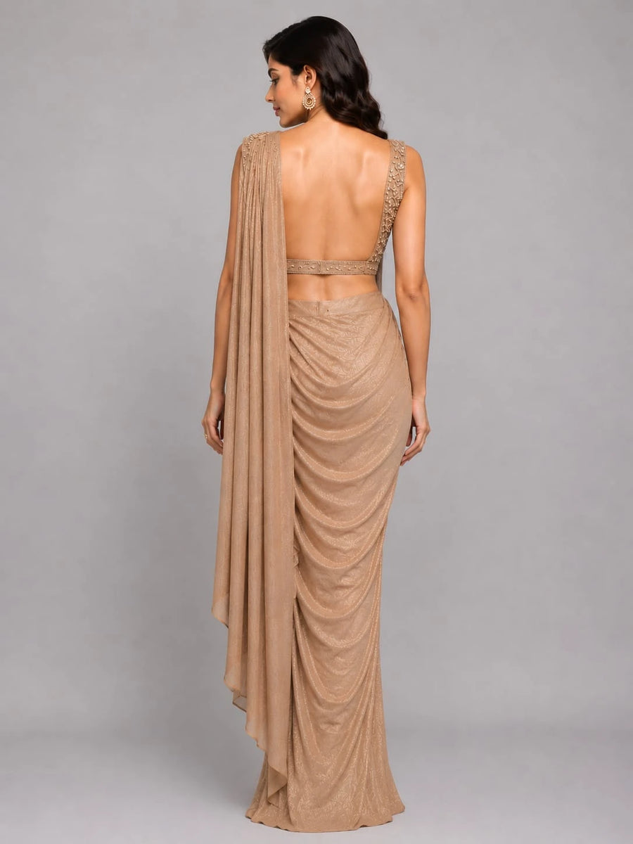 gold ready to wear saree