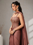dusty pink dhoti set