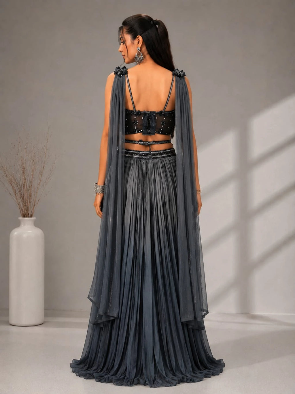 blue ombre lehenga set