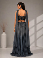 blue ombre lehenga set