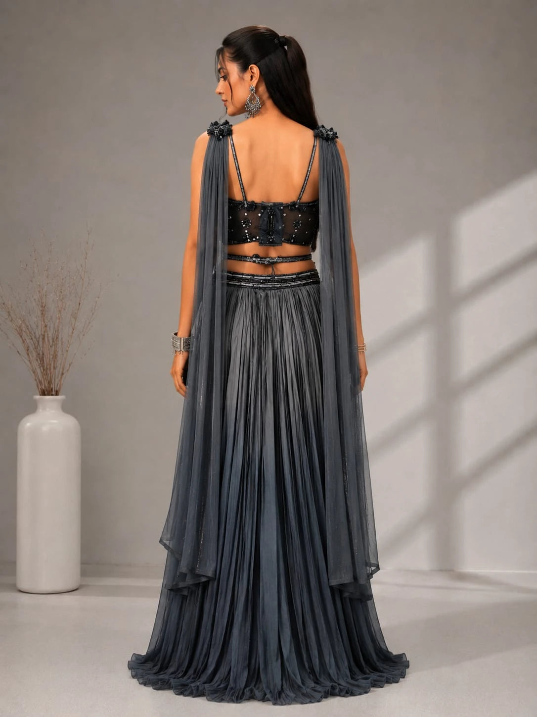 blue ombre lehenga set