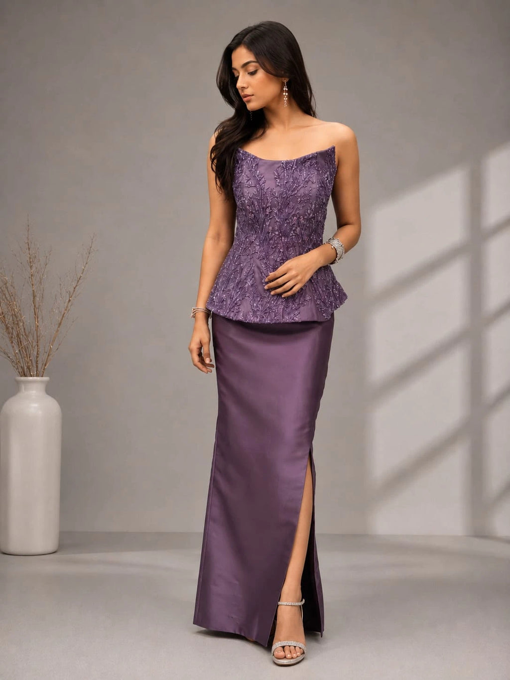 purple western dress
