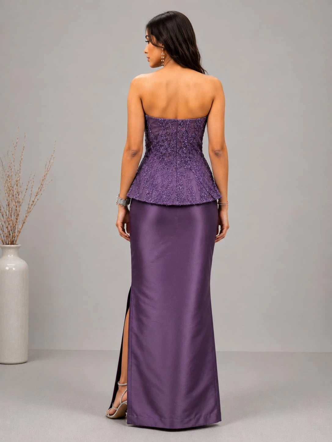 purple western dress