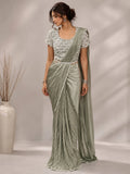 pista drape saree